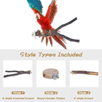 Libiline 8 Pieces Bird Perch Natural Wooden Parrot Perch Stand Fork Toys - Image 4