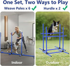 6 Weave Poles & 2 Hurdle Dog Agility Set, Indoor & Outdoor Training Equipment - Image 2