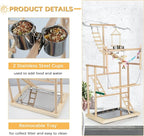 Pet Parrot Playstand Parrots Bird Playground Bird Play Stand Wood Perch Gym - Image 4
