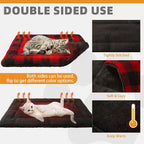 KOOLTAIL Self Warming Cat Bed, Christmas Plaid Pet Heated Pad - Image 4