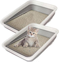 2 Pack Collapsible Small Cat Litter Box, Open Kitten Litter Potty Pan Low Entry by chuyouan