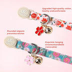 Cat Collar, Spring Green Leaf Flower Kitten Collar - Image 3