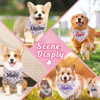 Personalized Dog Bandana Embroidered Name Custom Neckwear Dog Scarf Triangle - Image 6