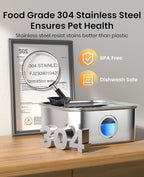 oneisall Dog Water Fountain, 2.6Gal/10L Stainless Steel Dog Water Bowl Dispenser - Image 7