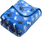 Dog Blanket Paw Bone Pattern 1 Pack 1 Super Soft Warm Flannel Sofa Cover Car by AIWEKHOME
