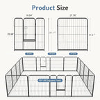 DUMOS Dog Playpen Indoor, Metal 32 Inch 16 Panels Foldable Pet Fence - Image 5