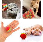 PET SHOW 10pcs 1.38" Red Rainbow Cat Toy Balls Soft EVA Foam Interactive Indoor - Image 4