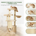 Cat Tree, 50.31-Inch Cat Tower for Indoor Cats, Cat House - Image 3