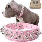 TEEMERRYCA Adjustable Leather Spiked Studded Dog Collars by TEEMERRYCA