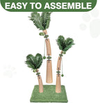 40'' Tall Cat Scratching Post Cat Tree, 3 Curved Design Palm Tree Cat - Image 5