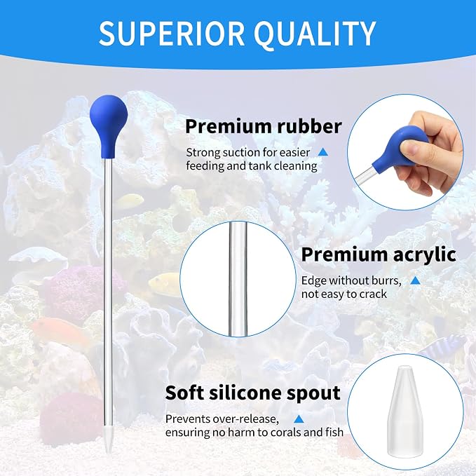 18.5 in Long Pipette for Fish Tank Coral Food Feeder Long Syringe Aquarium - Image 4