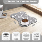 Dog Cat Food Mat, Rapid Absorbent Pet Feeding Placemat, Bone Shaped - Image 6