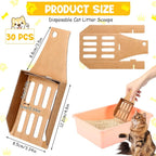 30 Pcs Disposable Cat Litter Scoops 8.3x3.3 Inch Portable Kitty Litter Scooper - Image 2