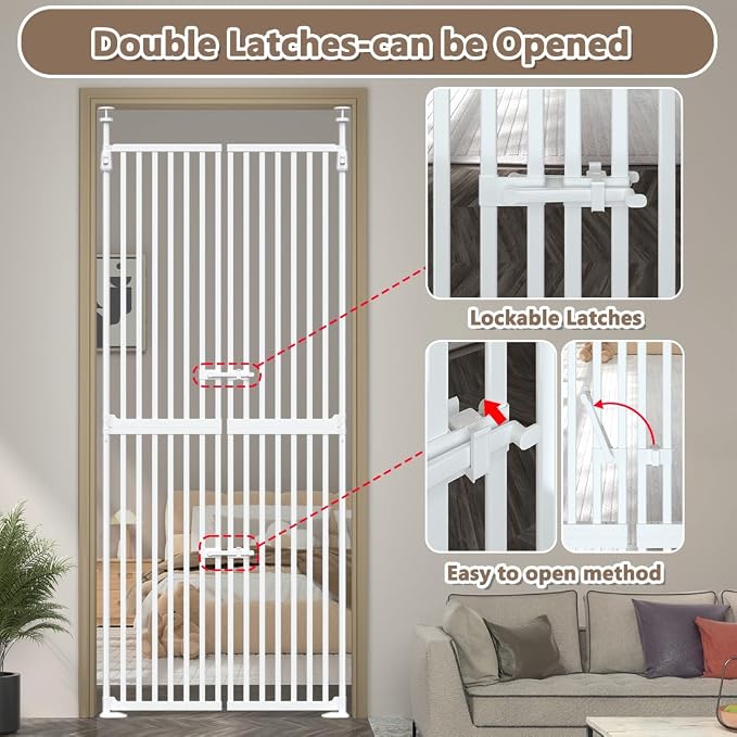 71" High Extra Tall Cat Gate, 34-36 Inch Tall Pet Gates, Auto Close Kitten - Image 5