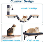 Cat Wall Shelves, Solid Wood Cat Wall Furniture Set, - Image 5