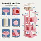DUMOS 54-inch Indoor Cat Tree Tower –Multi-Level Pet House - Image 4