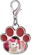 Custom Pet Photo Keychain Personalized Photo Pawprint Dog Tag Keychain Engraved by Eletizy
