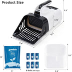 Cat Litter Scoop with Holder & Trash Can, 3-in-1 Mess-Free Poop Scooper - Image 3