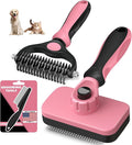 3PCS Self Cleaning Slicker Brush & Pet Grooming Rake & Flea Comb by Augwind