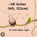 Bird Rope Perch for Parrots, Bendable Natural Jute Boing - Image 2