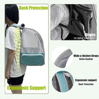halinfer Bird Backpack Carrier Cage, Front Zipper Opening Portable Bird Travel - Image 5