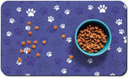 Dog Food Mat, Absorbent Water Bowl Mats Cat Pet Feeding Placemats Dark Blue 24 by Zoeeya