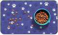 Dog Food Mat, Absorbent Water Bowl Mats Cat Pet Feeding Placemats Dark Blue 12 by Zoeeya