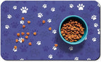 Dog Food Mat, Absorbent Water Bowl Mats Cat Pet Feeding Placemats Dark Blue 12 by Zoeeya
