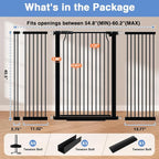 40.5" Extra Tall Baby Gate No Drill, 54.7"-60.2" Extra Wide Dog Pet Gate Indoor - Image 9