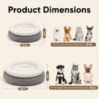 FUKUMARU Cat Bed, Calming Donut Dog Beds, Plush Faux Fur&Corduroy Cat Beds - Image 6