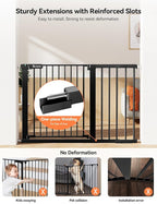 COMOMY 30" Tall Baby Gate for Stairs Doorways, Fits Openings 29.5" to 46" Wide - Image 2
