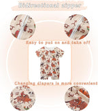 Unisex Summer Trendy 2-Pack Rompers Short Sleeve Zipped Bodysuit Infant Cotton - Image 5