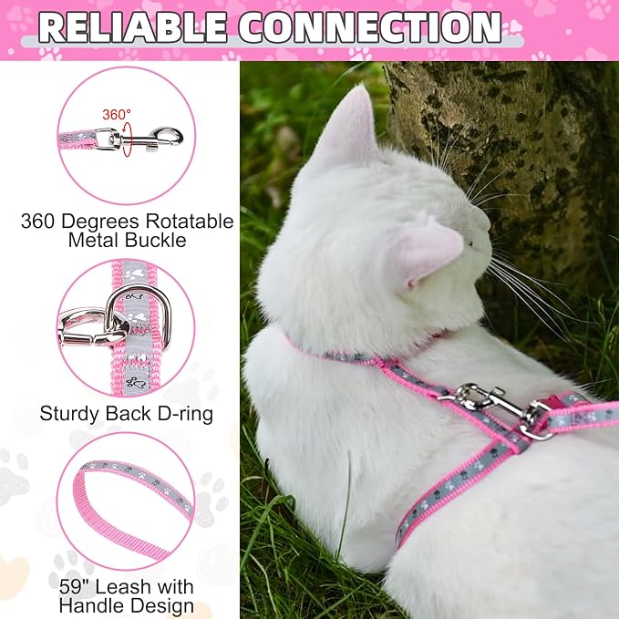 KOOLTAIL Cat Harness and Leash Set, Escape Proof Adjustable Kitten Harness - Image 3