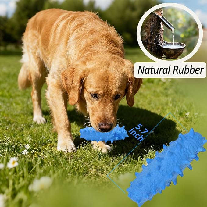 2 Pack Dog Toys for Aggressive Chewers, Tough Puppy Chew Toys Teething Bone for - Image 3