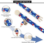 Lionet Paws 2pcs Pack Summer Cat Collars, Breakaway Kitten Blue Cat Collars - Image 7