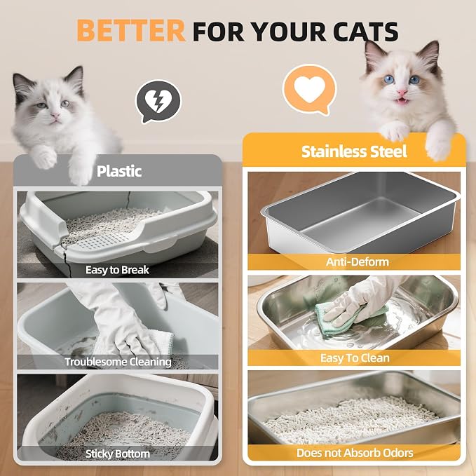 Enclosed Stainless Steel Cat Litter Box - Image 4