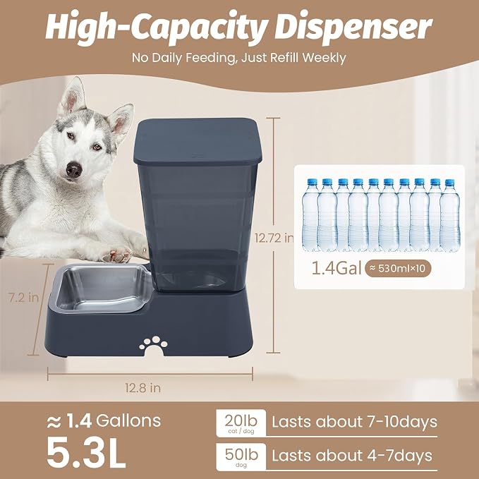Automatic 5.4L/1.4Gal Pet Waterer, Pet Automatic Dog Water Dispenser Gravity - Image 5
