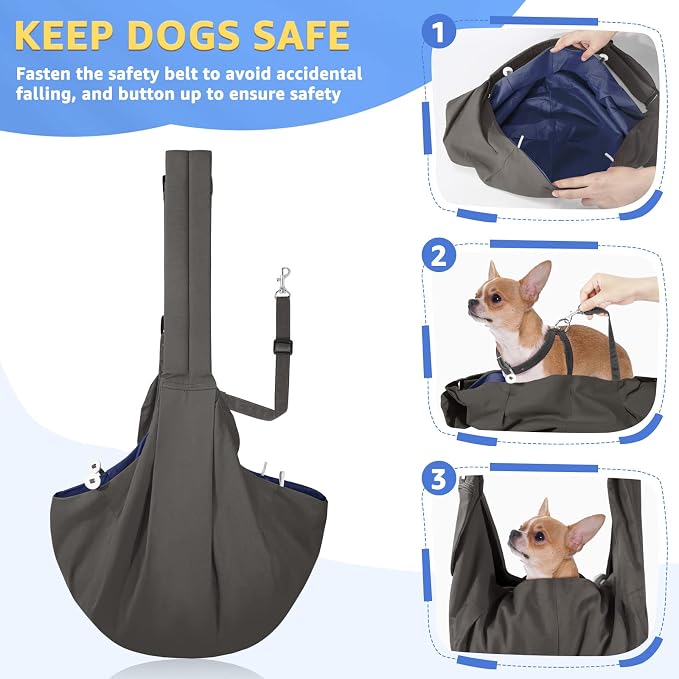 SlowTon Dog Carrier Sling, Thick Padded Adjustable Shoulder Strap Dog Carriers - Image 4