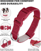 Dynmeow Soft and Breathable Cotton Dog Collar, Durable Adjustable Heavy-Duty - Image 2