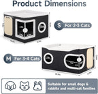 Cat Beds for Indoor Cats, Extra Wide Cat Cube House for Multi Cats, Foldable - Image 2