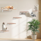 Cat Wall Shelves, Solid Wood Cat Wall Furniture Set, by Sublimei