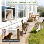 Cat Door for Window, 4 Locking Modes for Safety Cat Window Door, Fits 14"-28" - Image 9