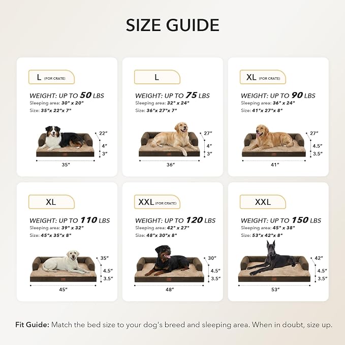 Orthopedic Dog Beds for Extra Large Dogs, Waterproof Egg Crate Foam XL Dog Bed - Image 5