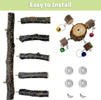 BNOSDM Natural Wood Bird Ladder Perch - Image 4