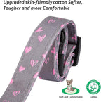 Cotton Handmade Dog Collar Cute and Distinctive Patterns Grey Heart - Image 4