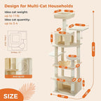 Cat Tree for Indoor Cats, 64.5" Tall Cat Tower - Image 2