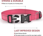 Reflective Dog Collar with Buckle Adjustable Safety Nylon Collars - Image 2