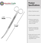 Mandala Crafts 10 Inches Silver Stainless Steel Curved Aquarium Scissors - Image 3