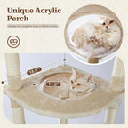 PETEPELA Floor to Ceiling Cat Tree, 92.9''-101.6''Height Adjustable Cat Tower - Image 3