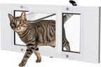 Cat Door for Window Weatherproof: Aluminum Frame Flap Pet Door Quick Fit Window by SAKSUNFORYOU